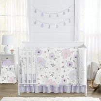 Sweet Jojo Designs Watercolor Floral Purple Pink and Grey Crib Bedding   BreathableBaby Breathable Mesh Liner Pad