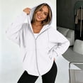 thumbnail image 2 of Zip Hoodies for Women Casual Long Sleeve Drawstring Sweatshirt 2026 Fall Fashion Oversized Outfits Clothes, 2 of 7