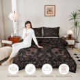 thumbnail image 3 of Castle Fairy Gothic Skull Full Size Comforter Sets 3-Piece,Floral Damask Bedding Comforter Set,Black Taupes,1 Comforter and 2 Pillowcases,Black Reversible, 3 of 6