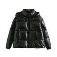 thumbnail image 2 of HAPIMO Women'S Hooded Puffer Jacket Winter Zip Up Quilted Coat Packable Lightweight Padded Jackets Pockets Black L, 2 of 9
