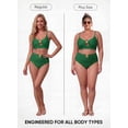 thumbnail image 3 of SHEWIN Womens Bikini Sets Swimsuit 2 Piece Bathing Suits High Waist Bikini Sets Texture Swimming Suits Summer Beach Green 2XL, 3 of 9