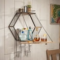 thumbnail image 2 of Wooden and Metallic Wall Bar with Honeycomb and Chicken Wire Acccents and Table Feature, 2 of 2