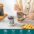 thumbnail image 2 of Vancasso Tea Mug with Infuser and Lid, 18 oz Loose Leaf Tea Cup with Strainer, Ceramic Coffee Mug for Tea, Coffee, Microwave & Dishwasher Safe, Series LUMI, 2 of 10
