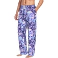 thumbnail image 2 of Daiia flower crystal Skull Men's Sleep Pant with Pockets and Drawstring,Pajama Pants-Medium, 2 of 9