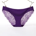 thumbnail image 1 of Ropa interior de mujer de seda de hielo sin costuras, ropa interior sexy de encaje de gran tamaño, bragas de cintura baja, ropa interior de puro deseo, 1 of 6