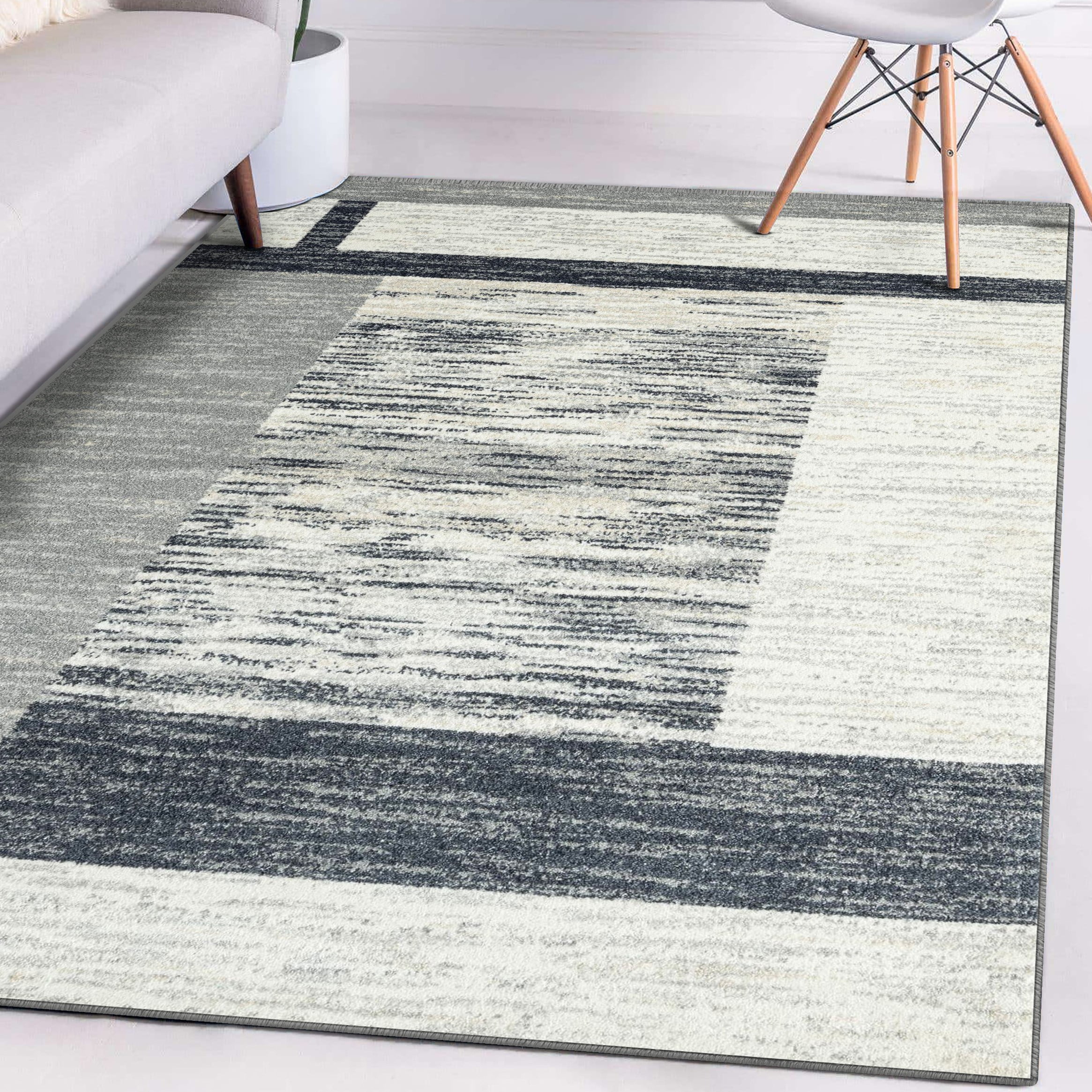 Luxe Weavers Modern Farmhouse Geometric 5x7 Gray Area Rug for Living