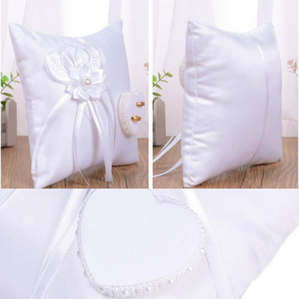 Wedding Ring Cushion for 2 Rings Exquisite Flower Wedding Ring Cushion Wedding Ring Pillow Cushion Ring Bearer Cushion for Wedding Engagement Party