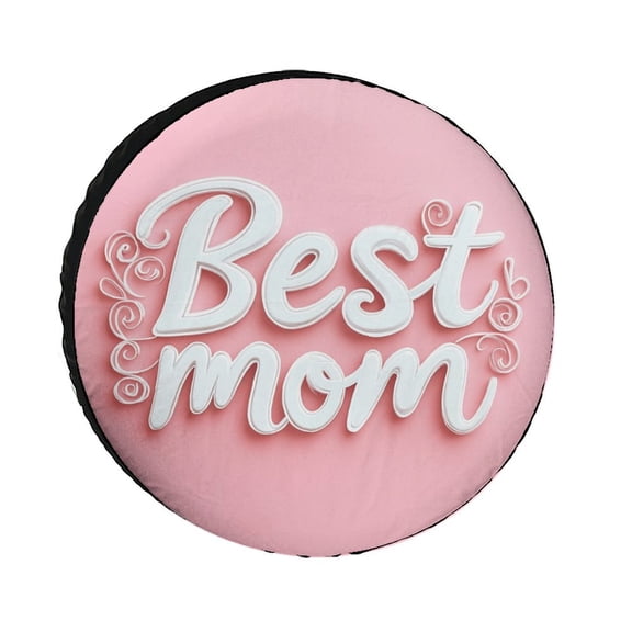 Spare Tire Cover 12inch Best Mom Polyester Universal Spare Wheel Tire Cover Wheel Covers Gift for Mom Fit for SUV Truck Travel Trailer