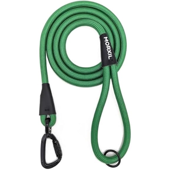 Eryueer Rope Dog Leash, 4 ft Heavy Duty Dog Leash with Aviation Aluminum Auto Locking Carabiner, Strong Nylon Pet Lead for Small, Medium, Large Dogs (Green, 4FT)