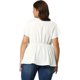 thumbnail image 5 of Women's Plus Size Blouse Round Neck Button Decor Drawstring Elastic Back Bell Sleeve Summer Tops White 2X, 5 of 7