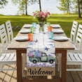 thumbnail image 4 of Table Runners 90 Inches Long Dress Scarves, Purple Flowers Farmhouse Coffee/Dining/Kitchen Table Runner for Living Room, Weeping Spring Floral Truck Butterfly Wooden 13x90 Inch, 4 of 9