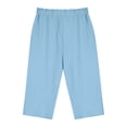 thumbnail image 3 of Favoffer Big Girls Pants Linen Cotton Smocked High Waist Loose Fit Wide Leg Capri Bottoms With Pockets Casual Long Trousers for Daily Wear 4-14Y, 3 of 8