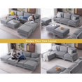 thumbnail image 4 of Merluxy Sectional Sofa, 6 Seater Couches with Ottomans, U Shaped Sofa for Living Room, Gray Chenille, 4 of 6