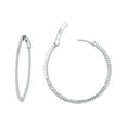 thumbnail image 4 of Lafonn Classic Sterling Silver Platinum Plated Lassire Simulated Diamond Earrings (1.36 CTTW), 4 of 5
