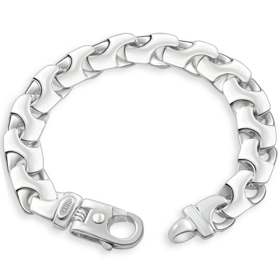 Pompeii Men's 14k Gold (77gram) or Platinum (127gram) 12mm Link Bracelet 8.5" (,)