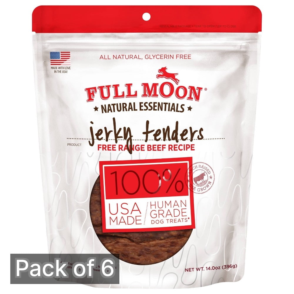 Full Moon Essentials Jerky Tenders, Beef 14 oz Pouch (Pack of 6)