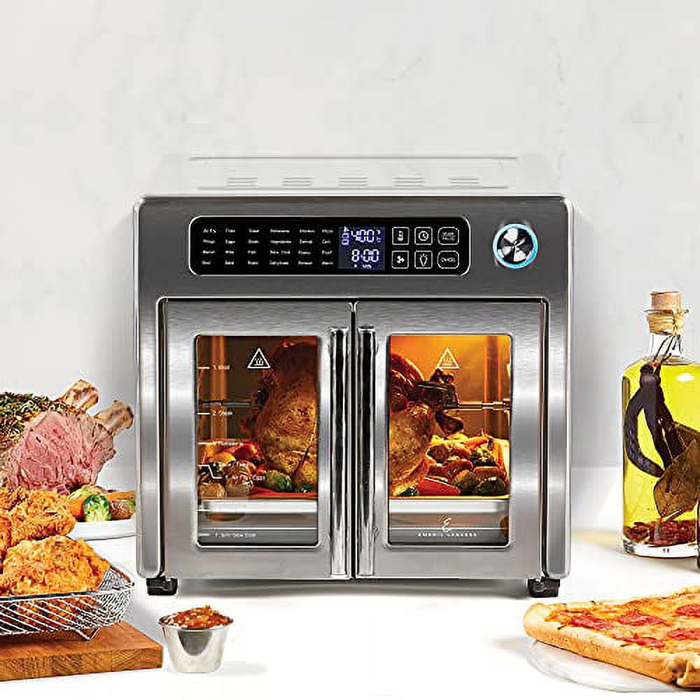 lovmor 26 quart air fryer oven with 9 accessories,21-in-1 smart large