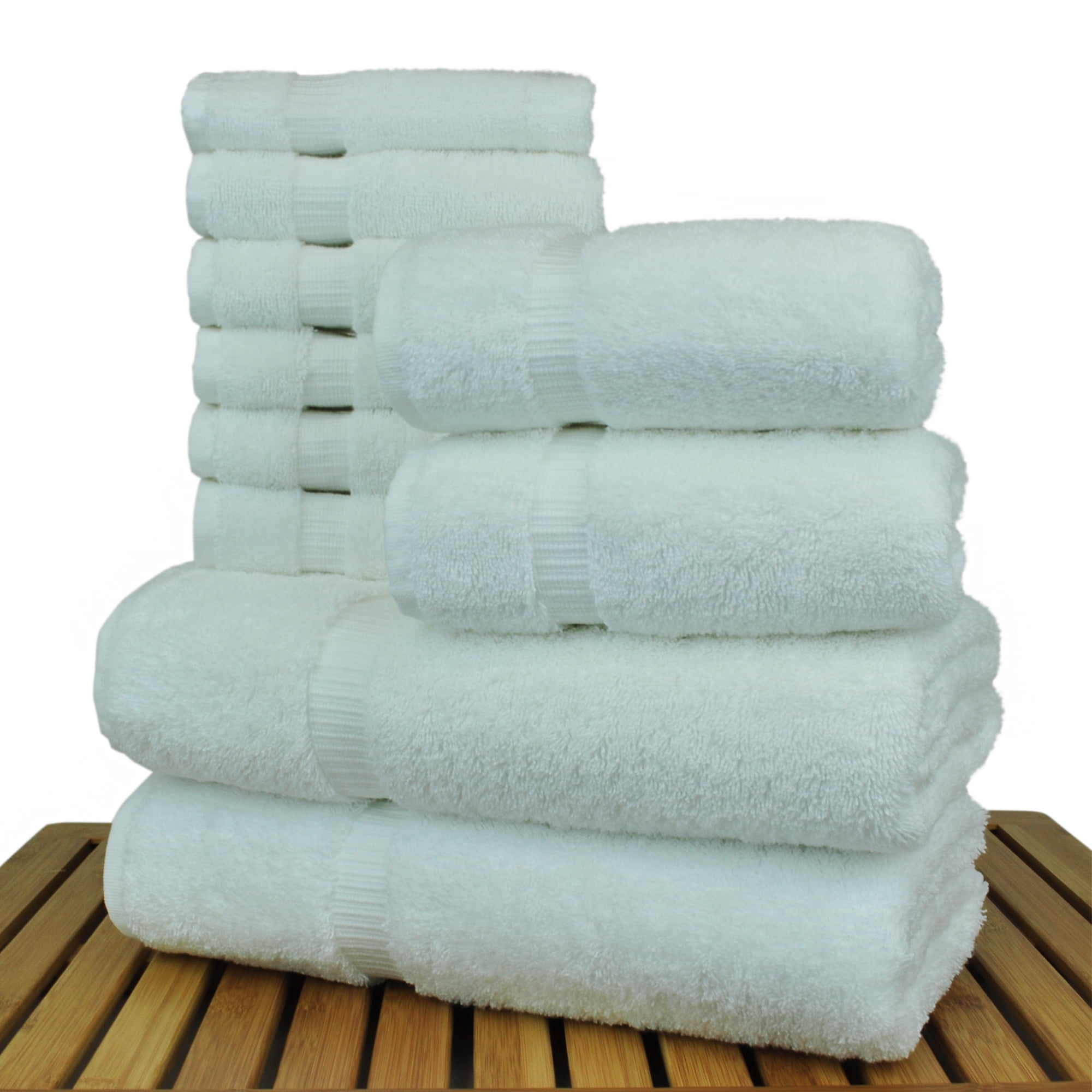 900 GSM Cotton Bath Sheet Towel (Set 2) White Solid Color Turkish