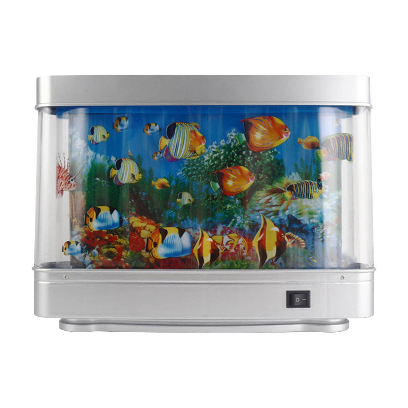 Tunhigl Aquarium Sensory Lamp - Realistic Fake Fish Tank with Moving Soothing LED Effects - Relaxing Ocean Scene Night Light Desktop Decor for Bedroom, Office & Anxiety Relief