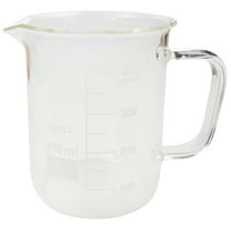 Beaker Mug 400ml with Handle and Pour Spout Borosilicate Glass.