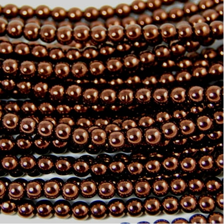 Glass Pearl Beads 100pcs 8mm - Bronze Chocolate