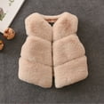 thumbnail image 2 of XXWXYD Girls Fa𝗎x F𝗎r Coat Jacket Vest, Cute Warm Winter Toddler Sleeveless Fleec𝖾 Gilet, Thicken Outerwear Waistcoat, Holiday Season ChristmasGift Outfit, 2 of 3