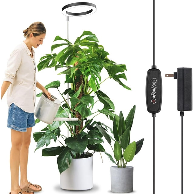 Grow Light for Indoor Plants Full Spectrum Plant Lamp with LEDs H/H/ Timer Dimmable Levels Spectrum Modes Height Adjustable Ideal for Growing Large