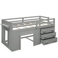 thumbnail image 3 of Bed Frame Twin Size Loft Bed with Cabinet and Shelf Gray, 3 of 8