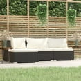 thumbnail image 1 of vidaXL 4 Piece Garden Lounge Set with Cushions Black Poly Rattan, 1 of 5