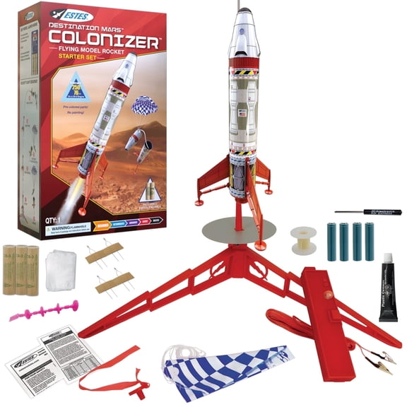 Estes Mars Colonizer Model Rocket Starter Set Building Kits Collectible 3 oz, 12.7", 1.64"