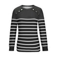 thumbnail image 5 of AherBiu Spring Fall Tops for Women Long Sleeve Striped Crew Neck Pullover Blouse Tunic Top T Shirt, 5 of 6