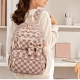 thumbnail image 4 of Corduroy Girls Backpack with Lunch Box & Pencil Case Set Of 3, Bookbag for Girl Teens Elementary Middle High School, Lightweight Laptop Backpack Travel Daypack Brown Checkered, 4 of 6