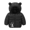 thumbnail image 7 of Staki Winter Infant Kids Baby Hooded Snowwear with Bear Ears Toddler Outerwear Lining Coat Warm Jacket Baby Wearing Jacket 12M,18M,24M,2T,3T,4T,5T(Black,4-5 Years), 7 of 7