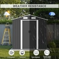 thumbnail image 5 of 6x4ft Shed Outdoor Storage, All-weather Metal Garden Shed W/Floor, Galvanized Steel Tool Storage Shed, Double Lockable Doors, Aluminum Frame, Gloves, 74''H, 5 of 9