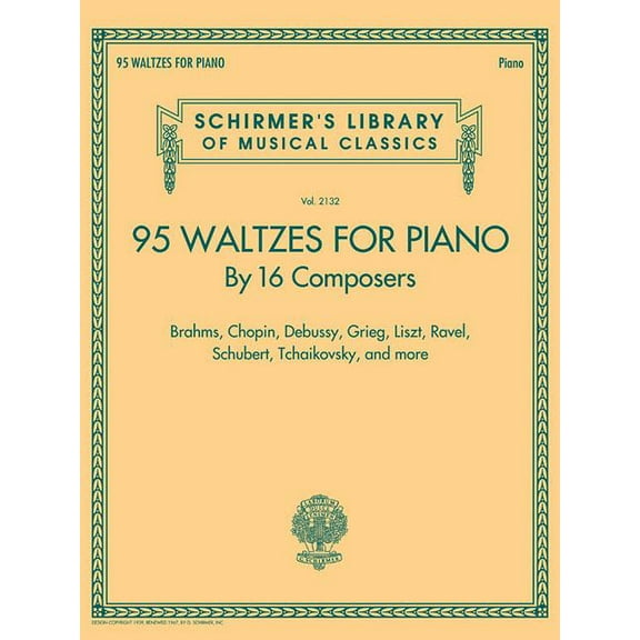 95 Waltzes by 16 Composers for Piano: Schirmer's Library of Musical Classics, Vol. 2132, (Paperback)