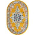 thumbnail image 1 of Unique Loom Tapis Design Complexe Parker 5' x 8' Ovale Jaune/beige, 1 of 1
