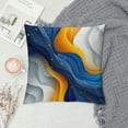 thumbnail image 2 of Acheng Gold and Blue Abstract Art Plush Pillowcase 1 Piece White, 2 of 5