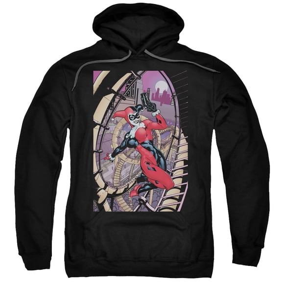 Trevco BM2705-AFTH-3 Batman Harley First-Adult Pull-Over Hoodie, Black - Large