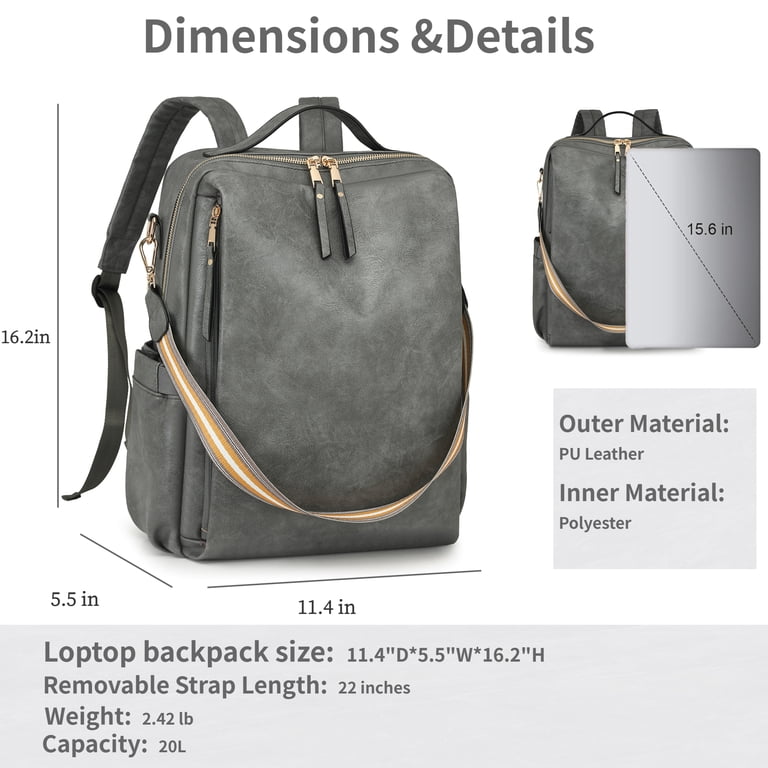 HONGLONG Laptop Backpack for Women, Leather Backpack Purse  display picture 1