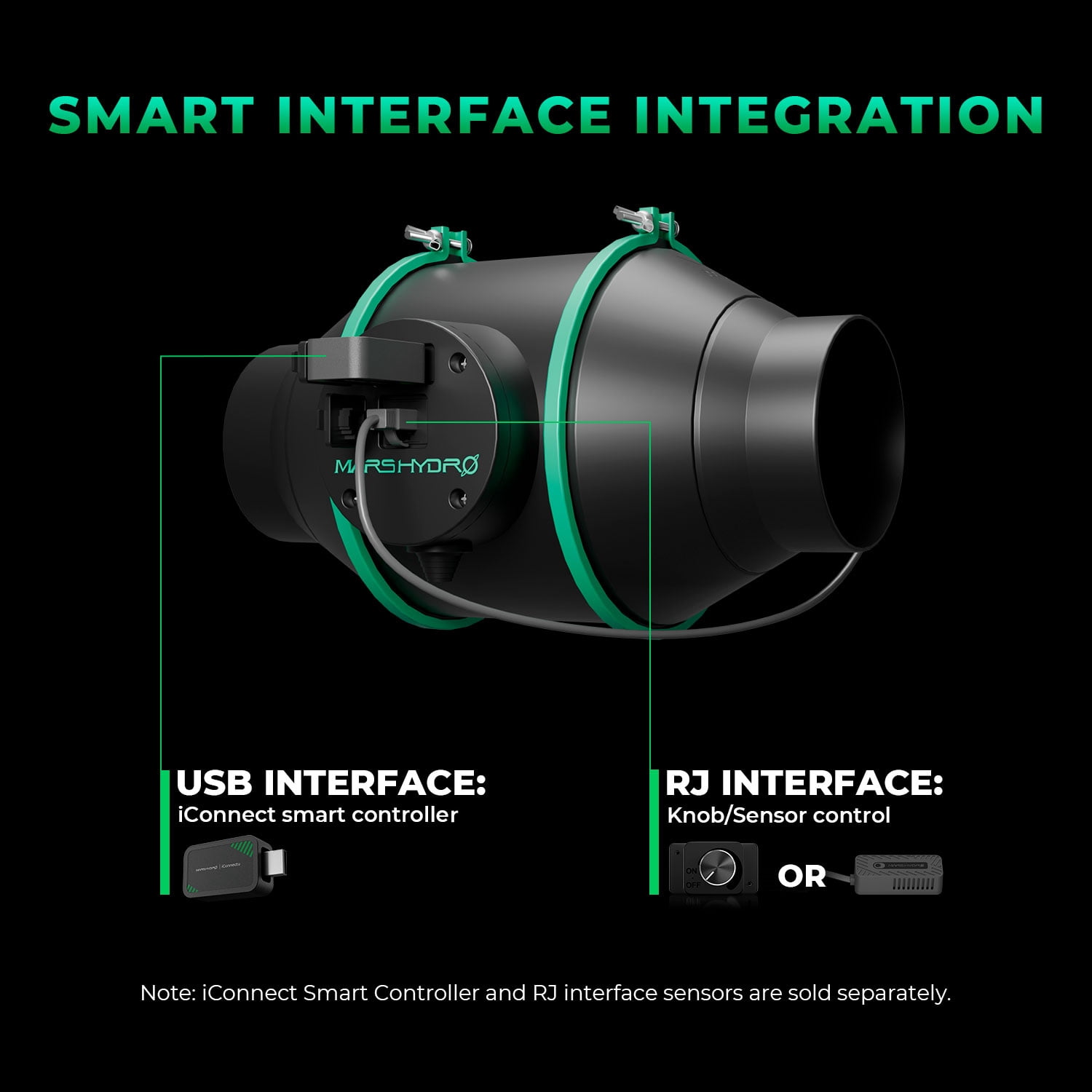 2025 Mars Hydro 4" iFresh Smart Inline Ducting Ventilation Fan with Variable Speed Controller Quiet AC-Motor for Grow Tent