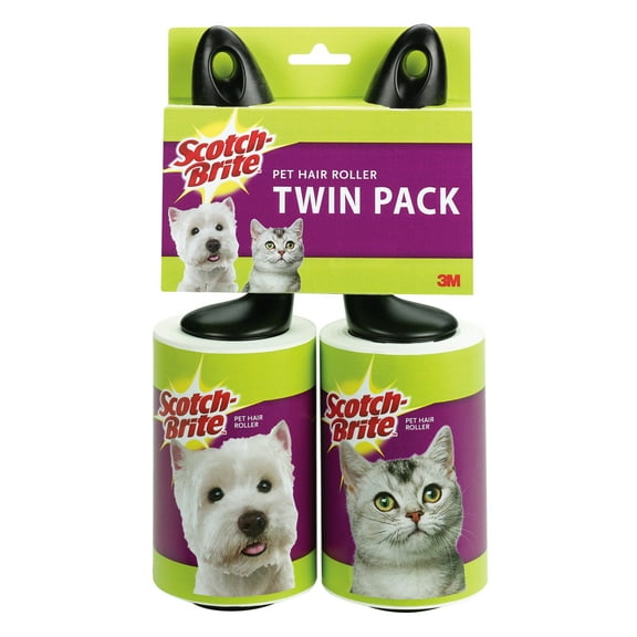 Scotch-Brite Pet Hair Roller, 112 Sheets, Twin Pack