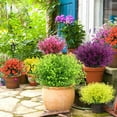 thumbnail image 7 of ZOELNIC Artificial Shrubs Bushes 8 Pack Fake Outdoor UV Resistant Plants Flowers, Faux Plastic Bell Leaves Greenery for Indoor Outside Hanging Planter Home Office Wedding Farmhouse Decor, 7 of 7