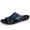 blue, variant on Men Navy Blue Wrinkle Leather Hollow Slide Sandals Metal Rivet Shock Absorbing Massage Insole Casual Slippers