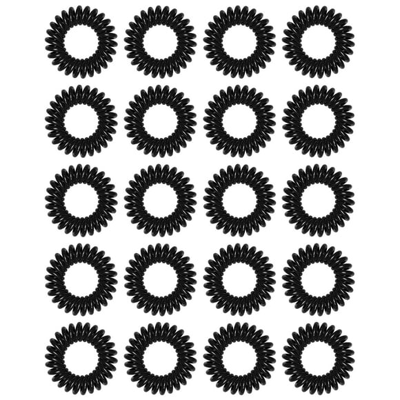 Metallic Tie Hair, Spiral Hair Ties,Ponytail Holders, Plastic Elastics Hair Ties No Crease Coil Hair Ties
