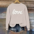 thumbnail image 5 of Goodtrade8 Valentines Top Women Holiday Love Gift Long Sleeve Valentines Day Sweatshirts Woman Casual Crew Neck Pullover, 5 of 5