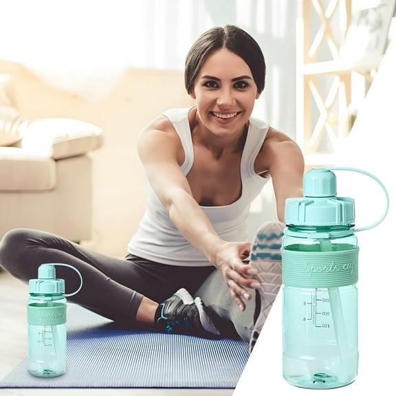 ACDANC Glass Bottles Glass Bottle With Lid Glass Water Bottles Water Bottle 1000ML Sports Bottle With Straw Large Capacity PC Fitness Outdoor Drinking Kettle