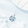 thumbnail image 5 of Wave Necklace Sterling Silver Larimar Pendant Ocean Jewelry for Women Birthday, 5 of 5