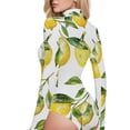 thumbnail image 4 of Lemons and Leaves Women's Mock Turtle Neck Long Sleeve Tops Bodysuit Jumpsuit One Piece Leotards Shirt, 4 of 8