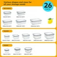 thumbnail image 2 of 52 PCS Food Storage Containers Set with Airtight Lids (26 Lids &26 Containers) - BPA-Free Plastic Food Container for Kitchen Storage Organization, Salad Fruit Lunch Containers with Labels & Marker, 2 of 12