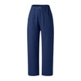 thumbnail image 4 of Women Pants Women Casual Pants Navy Womens Pants Loose Pants Womens Trousers High Waisted With Pockets Womens Fall Pants, 4 of 8
